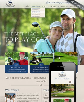 Golf club Bootstrap template ID: 300111820