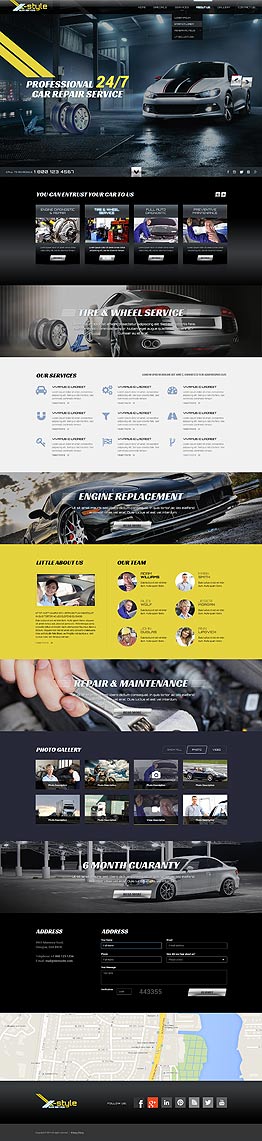 Auto service Bootstrap template ID: 300111830