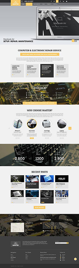 Computer Repair Wordpress template ID: 300111845