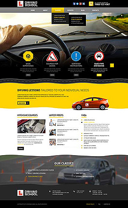 Driving School WP Wordpress template ID: 300111848