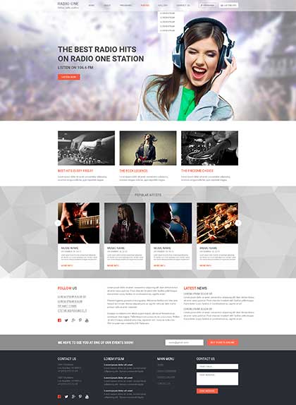 Radio One WP Wordpress template ID: 300111894