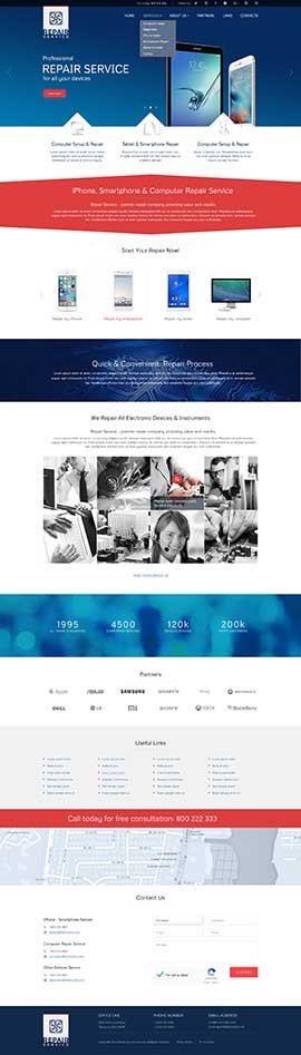 Computer Repair Service Bootstrap template ID: 300111899
