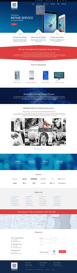 Computer Repair Web Template from www.bootstrap-template.com