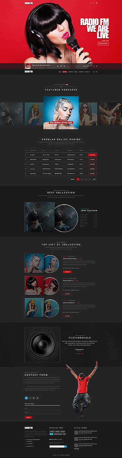 Radio FM HTML Bootstrap template ID: 300111903