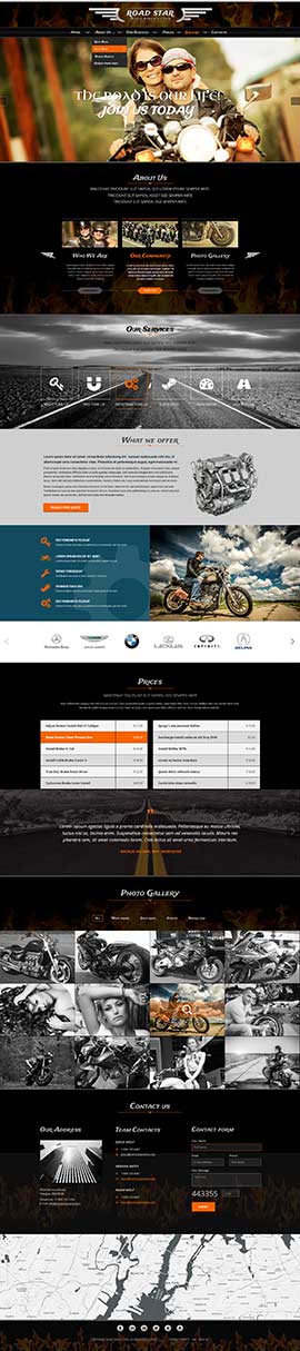 Biker's Club HTML Bootstrap template ID: 300111906