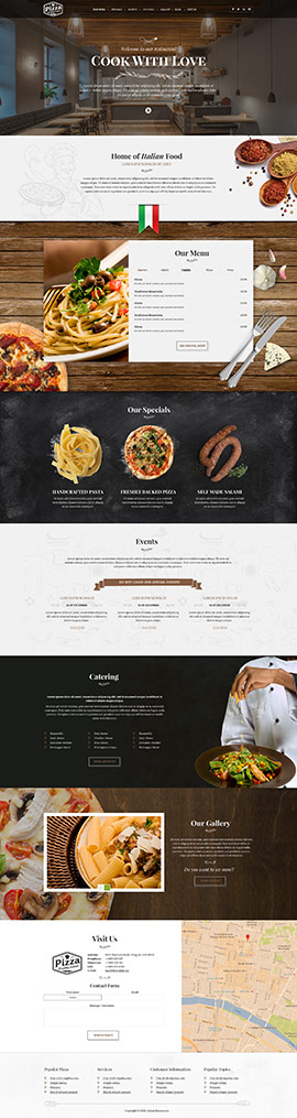 Italian Restaurant WP Wordpress template ID: 300111921