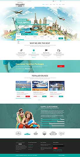 Travel Agency WP Wordpress template ID: 300111922