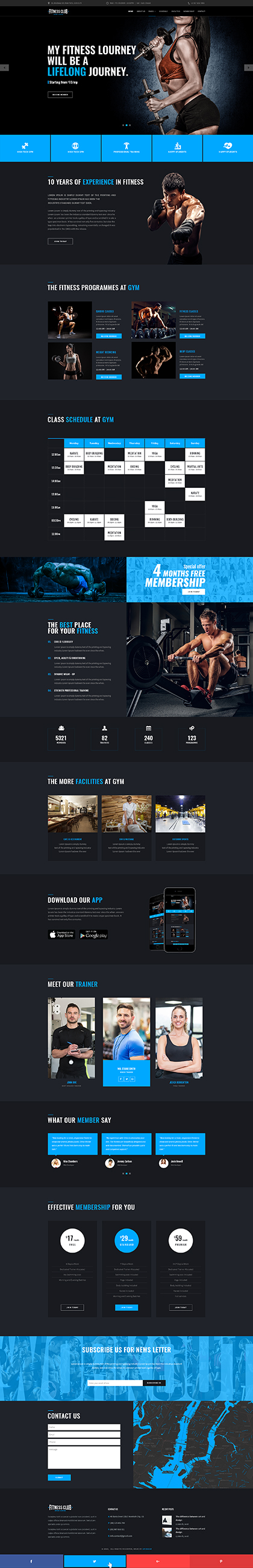 Fitness club Bootstrap template ID: 300111931