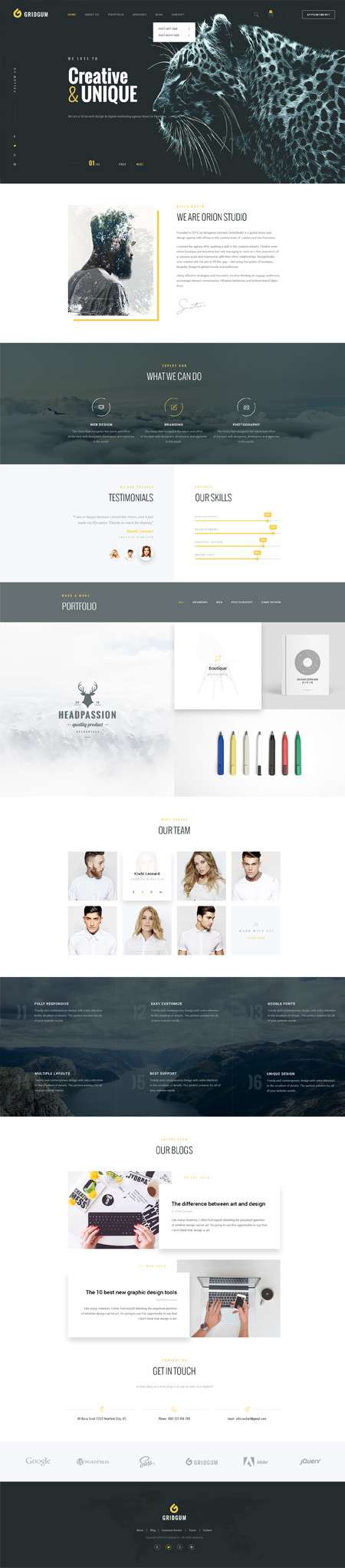 Creative Agency Bootstrap template ID: 300111932