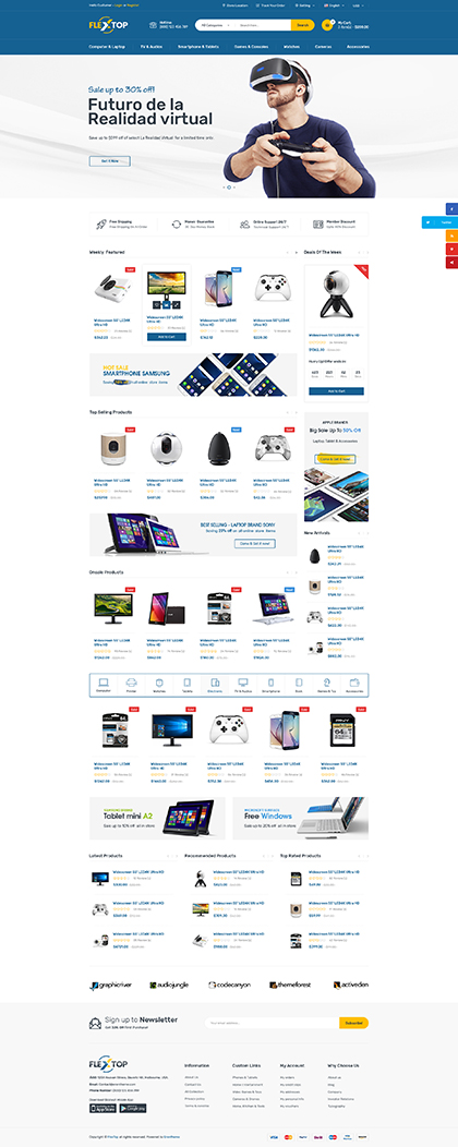 Flextop Woocommerce Wordpress template ID: 300111940