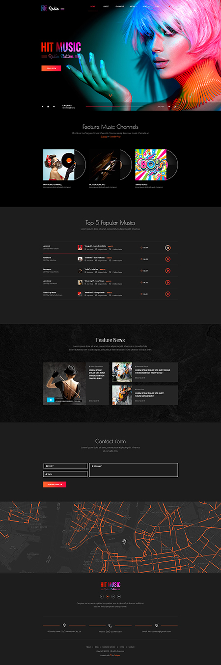 Hot Radio WordPress Wordpress template ID: 300111949