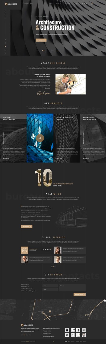 Architecture Bureau Wordpress template ID: 300111950