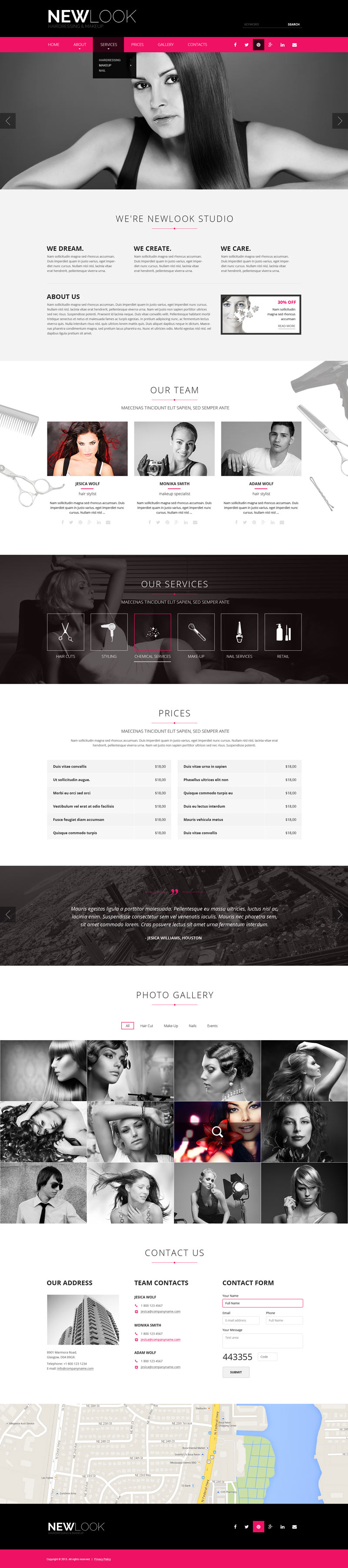 Hairdressing bootstrap template