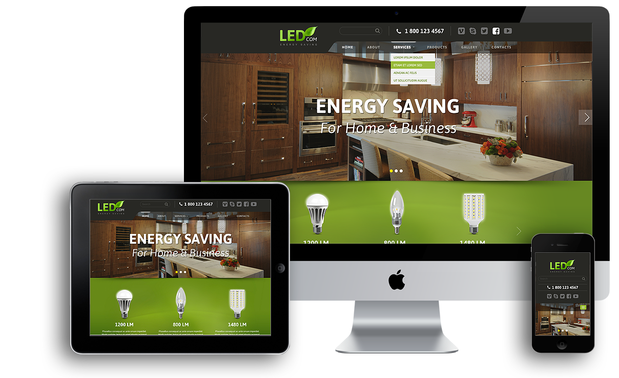 Energy saving mobile responsive bootstrap template