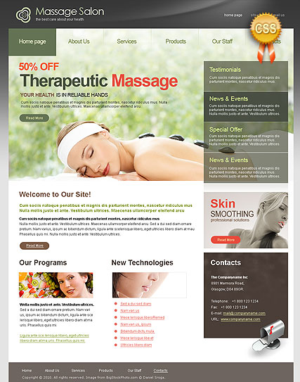CSS Massage Salon HTML template ID:300110831