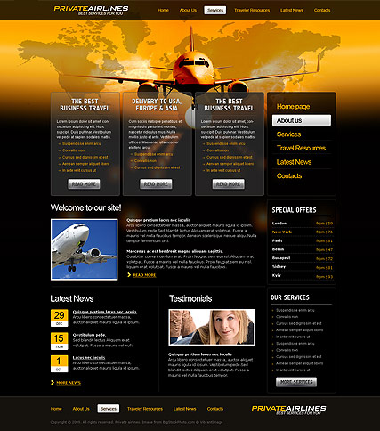 Private Airline HTML template ID:300111025