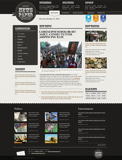 online newspaper html template