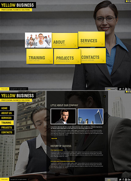 Yellow Business HTML5 template ID:300111345