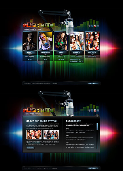 Online Radio HTML5 template ID:300111377