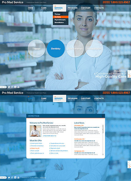 Medical Service HTML5 template ID:300111530