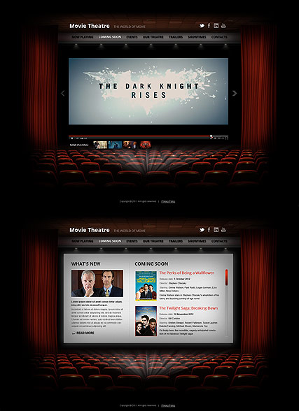 Movie Theatre HTML5 template ID:300111536