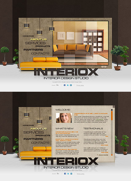 Interior Studio HTML5 template ID:300111537