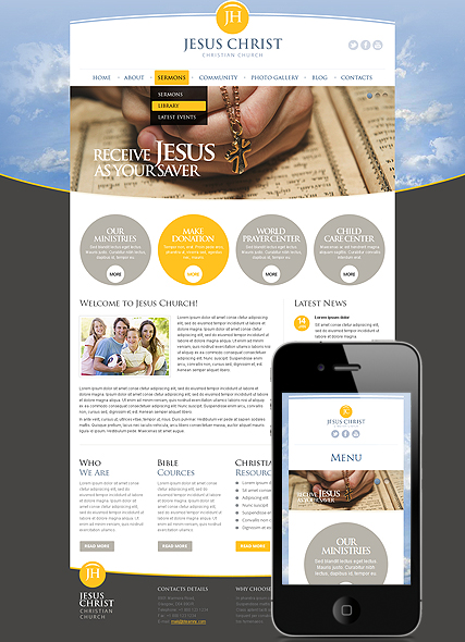 Christian Church Wordpress template ID:300111550