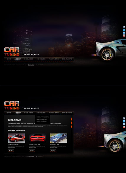 Car Tuning HTML5 template ID:300111553