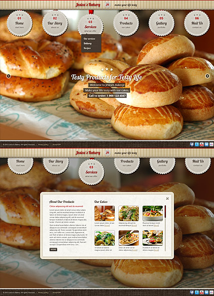 Bakery and Cakes HTML5 template ID:300111581
