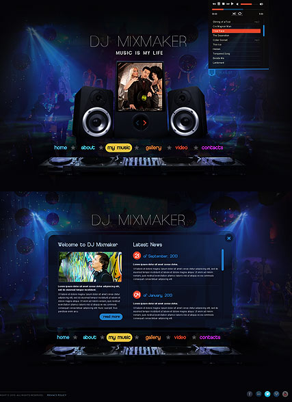 DJ Mix HTML5 template ID:300111629
