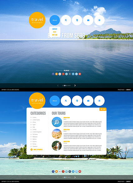 Travel agency HTML5 template ID:300111659