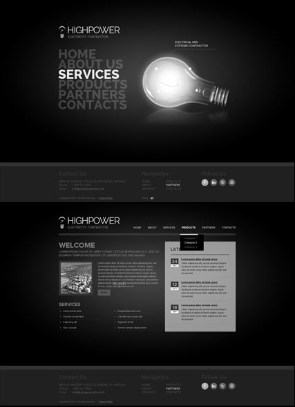 Electricity Contractor HTML5 template ID:300111664