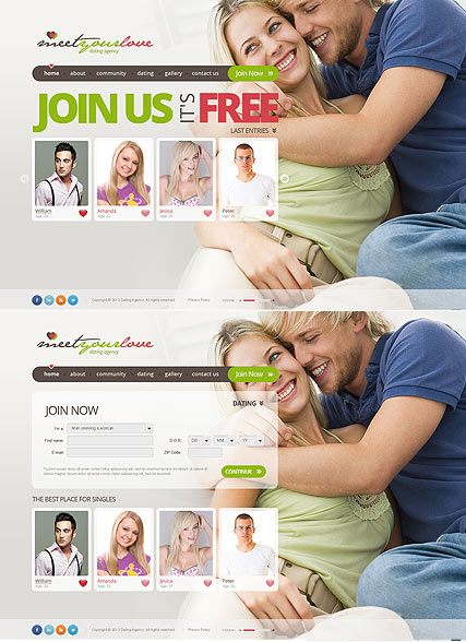 Dating Agency HTML5 template ID:300111671