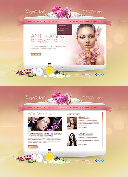 Beauty Spa Salon HTML5 template ID:300111681