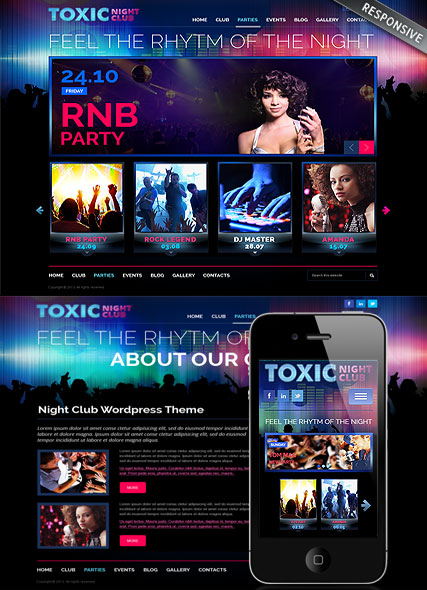 Night Club Wordpress template ID:300111683