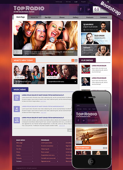 Top Radio Bootstrap template ID:300111718