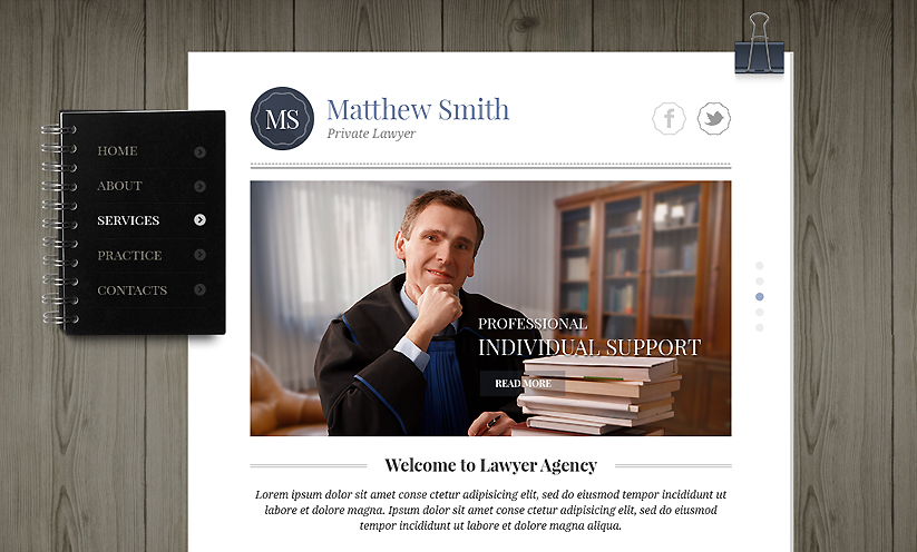 Private Lawyer Bootstrap template ID:300111731