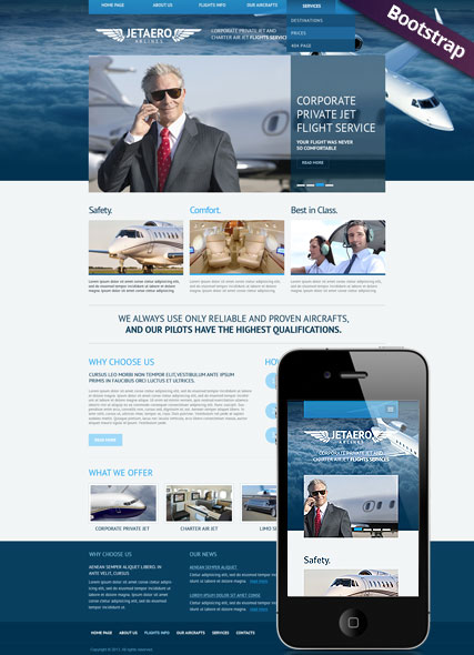 Private Airline Bootstrap template ID:300111736