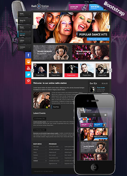 Radio Station Bootstrap template ID:300111742