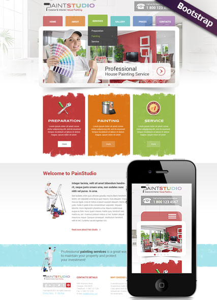House Painting Bootstrap template ID:300111758