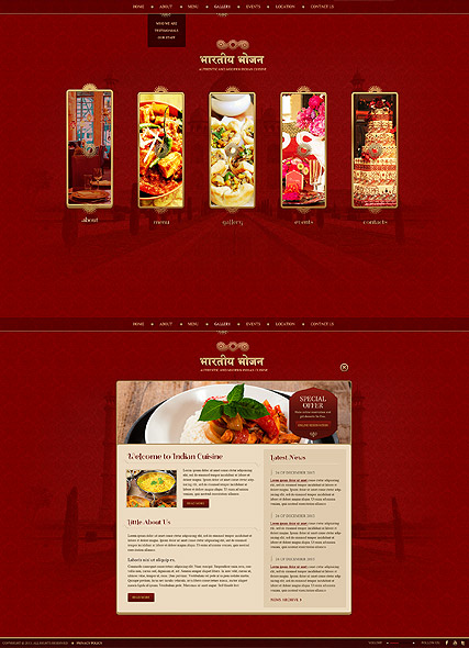 Indian Restaurant HTML5 template ID:300111759