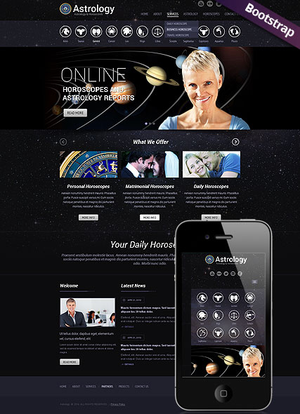 Astrology Bootstrap template ID:300111766