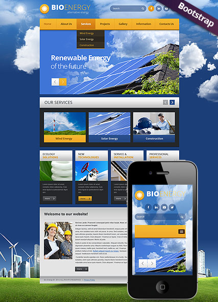 Bio Energy Bootstrap template ID:300111769