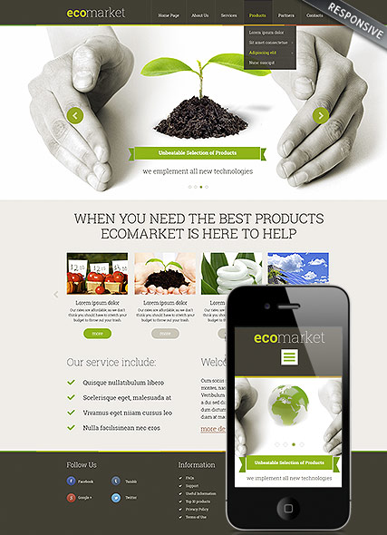 Ecology Products Wordpress template ID:300111794
