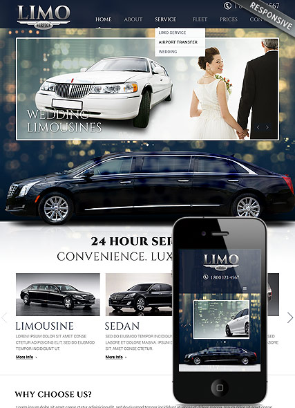 Limo Service Bootstrap template ID:300111809