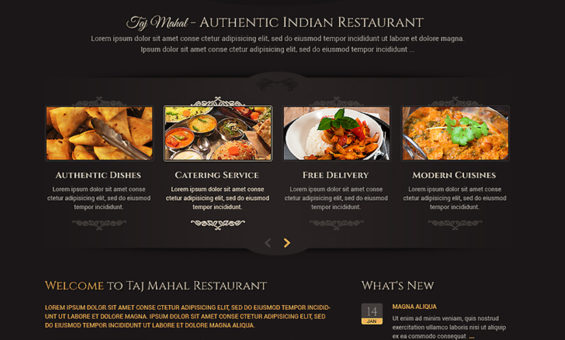 Indian restaurant Wordpress template ID:300111813 Slide 1