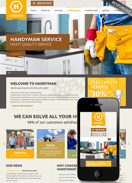 Handyman Service Bootstrap template ID:300111818