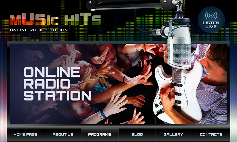 Online Radio Station Wordpress template ID:300111825