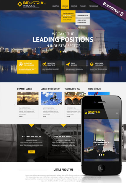 Industrial Products Bootstrap template ID:300111833