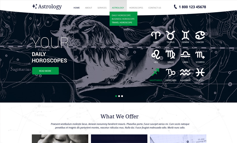 Astrology HTML Bootstrap template ID:300111844